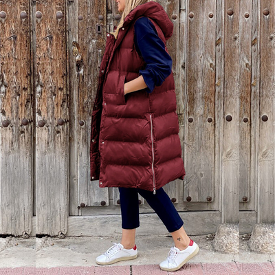Avelena | Lange Modische Jacke mit Kapuze