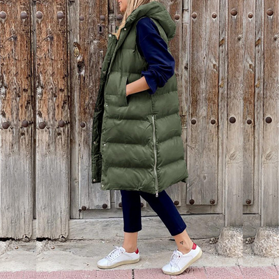 Avelena | Lange Modische Jacke mit Kapuze