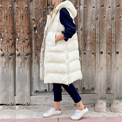 Avelena | Lange Modische Jacke mit Kapuze