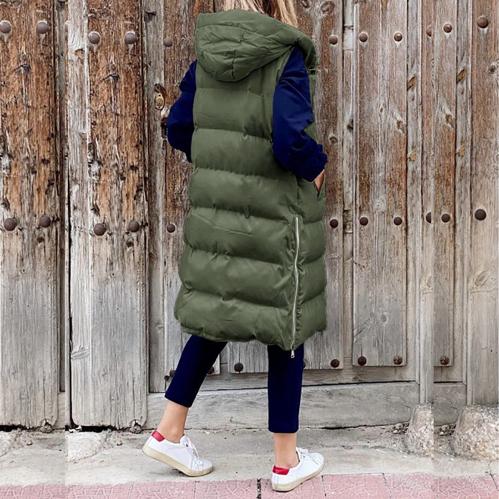 Avelena | Lange Modische Jacke mit Kapuze