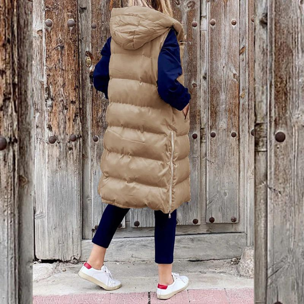 Avelena | Lange Modische Jacke mit Kapuze