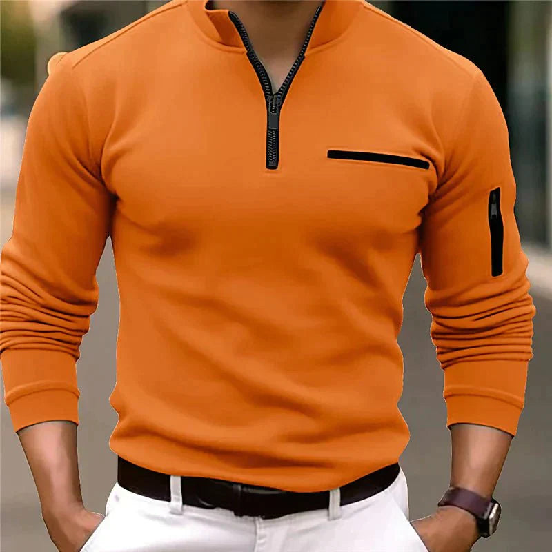 Avelena | Tailliertes Poloshirt mit Viertelreißverschluss