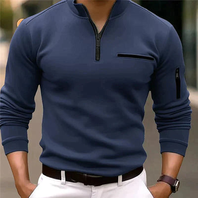 Avelena | Tailliertes Poloshirt mit Viertelreißverschluss