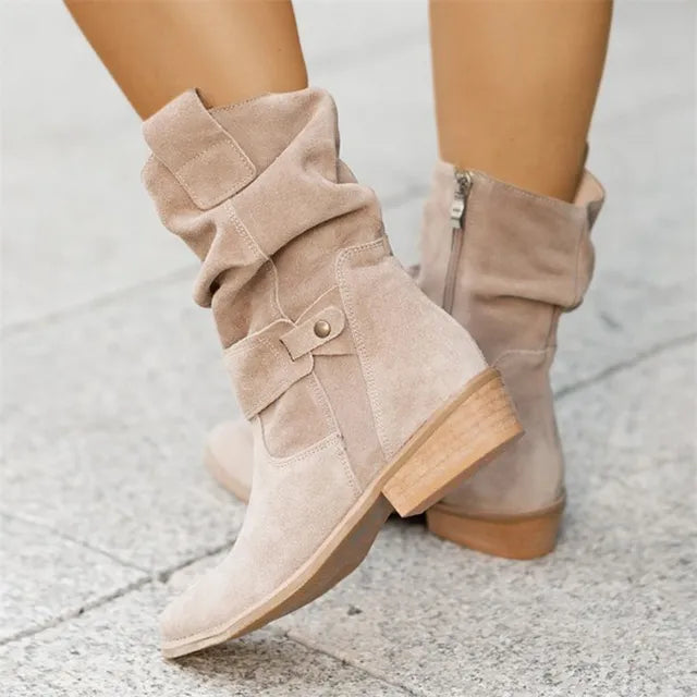 Avelena | Kurze Stiefel mit Niedrigen Absätzen