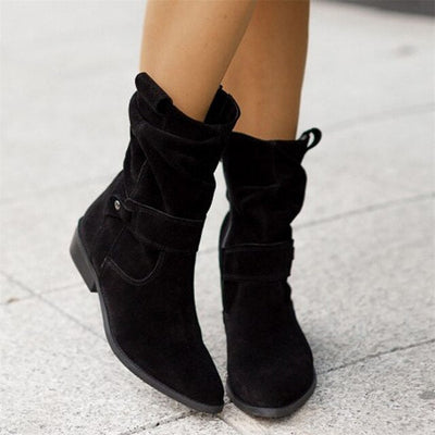 Avelena | Kurze Stiefel mit Niedrigen Absätzen