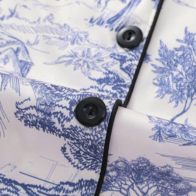 Damen Shorts Set mit Print und Kontrastbesatz – Sommer Co-ord