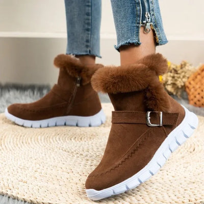 Avelena | Neue Lässige Kurze Plüschstiefeletten aus Wildleder