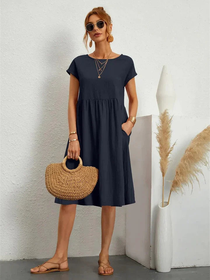 Lässiges Midikleid mit Taschen | Minimalistisch und Bequem | Sommerlicher Look