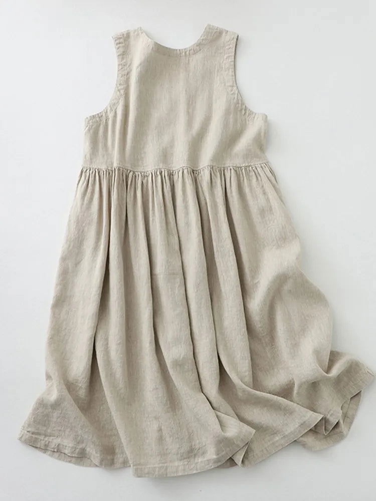 Langes Sommerkleid mit V-Ausschnitt | Baumwolle | Bequem & Stilvoll