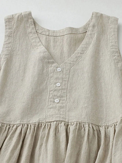 Langes Sommerkleid mit V-Ausschnitt | Baumwolle | Bequem & Stilvoll