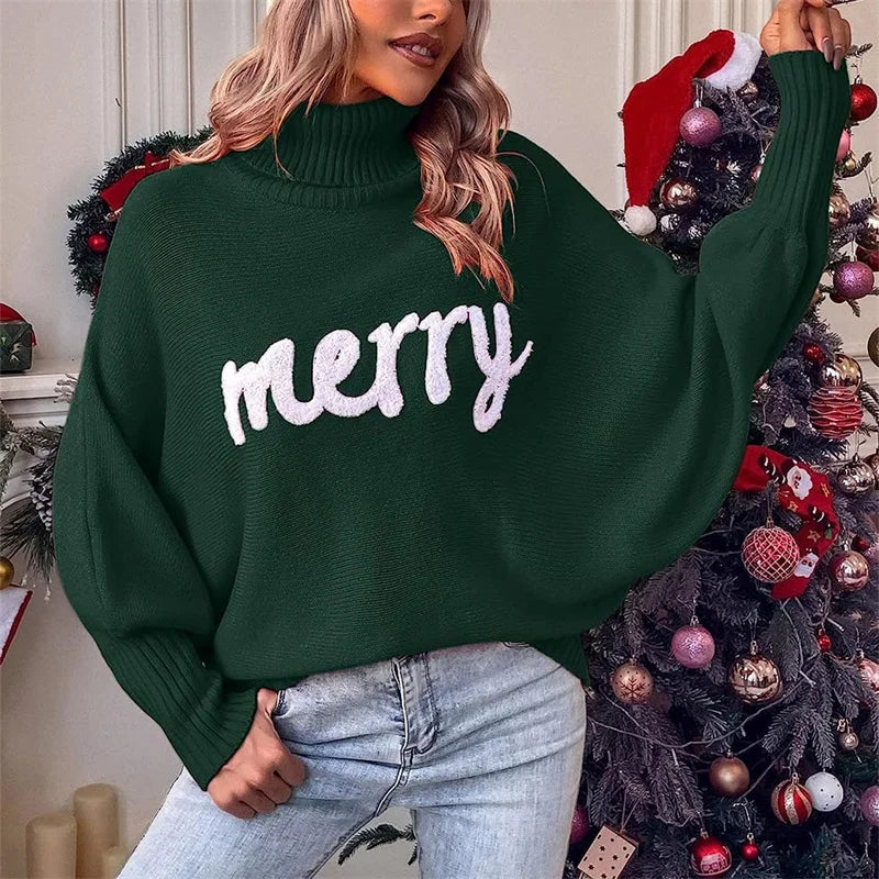 Avelena | Bequemer Weihnachts-Rollkragenpullover
