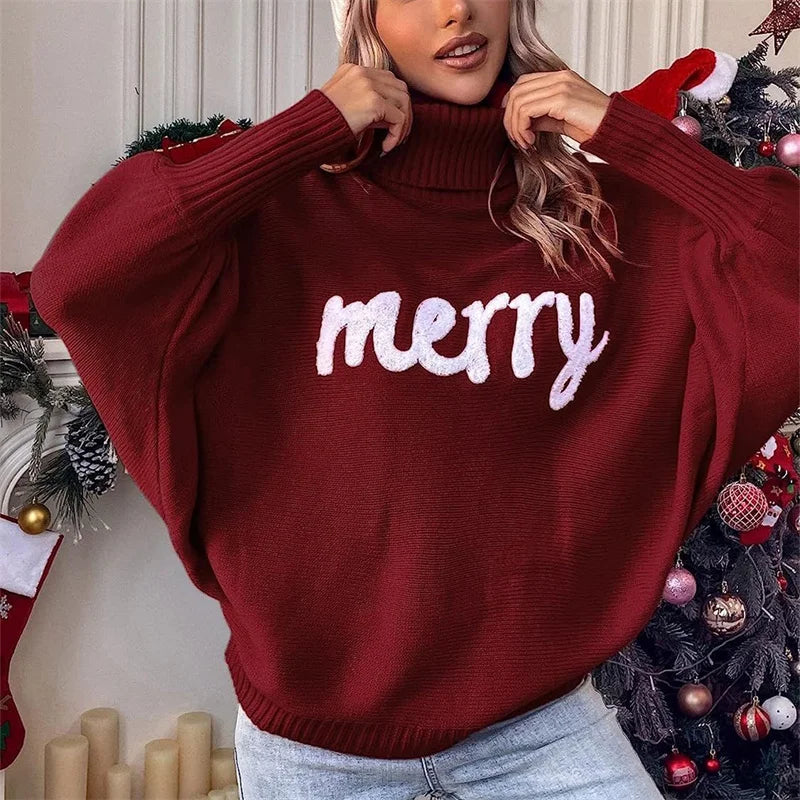 Avelena | Bequemer Weihnachts-Rollkragenpullover