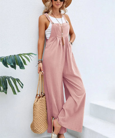Amara |  Ärmellose Latzhose Casual Jumpsuit