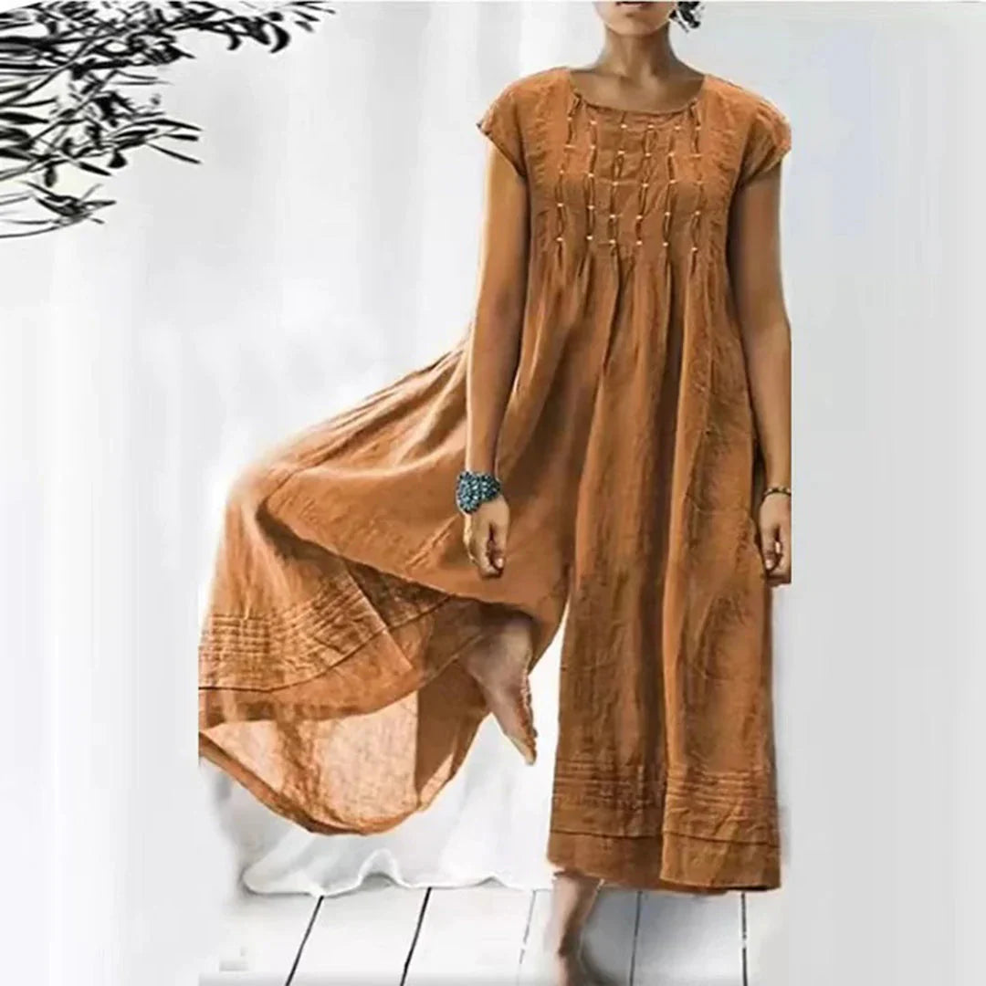 Sylmara – Atmungsaktives Baumwoll-Leinen-Kleid