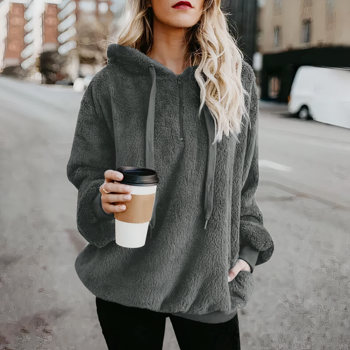 Avelena | Warmer Plüsch-Hoodie