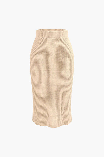 Klara | Elegantes Strick-Set mit Wickel-Oberteil & Bleistiftrock