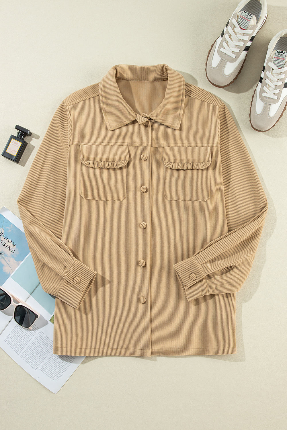 Cordjacke mit Rüschen| Eleganter Look | Komfort & Stil