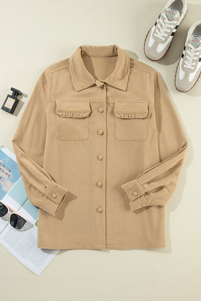 Cordjacke mit Rüschen| Eleganter Look | Komfort & Stil