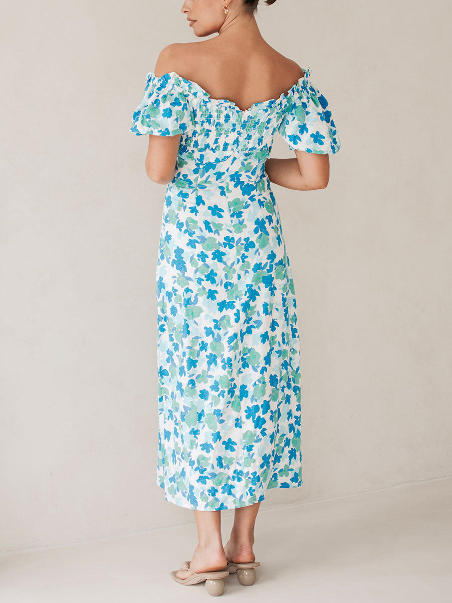 Avelena | Frisches Sommerliches Midikleid mit Blumenmuster