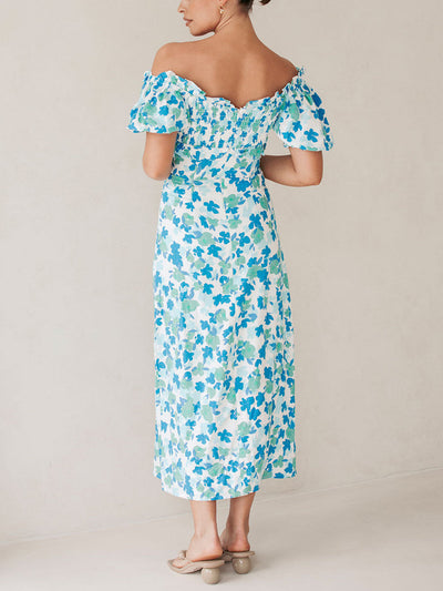 Avelena | Frisches Sommerliches Midikleid mit Blumenmuster
