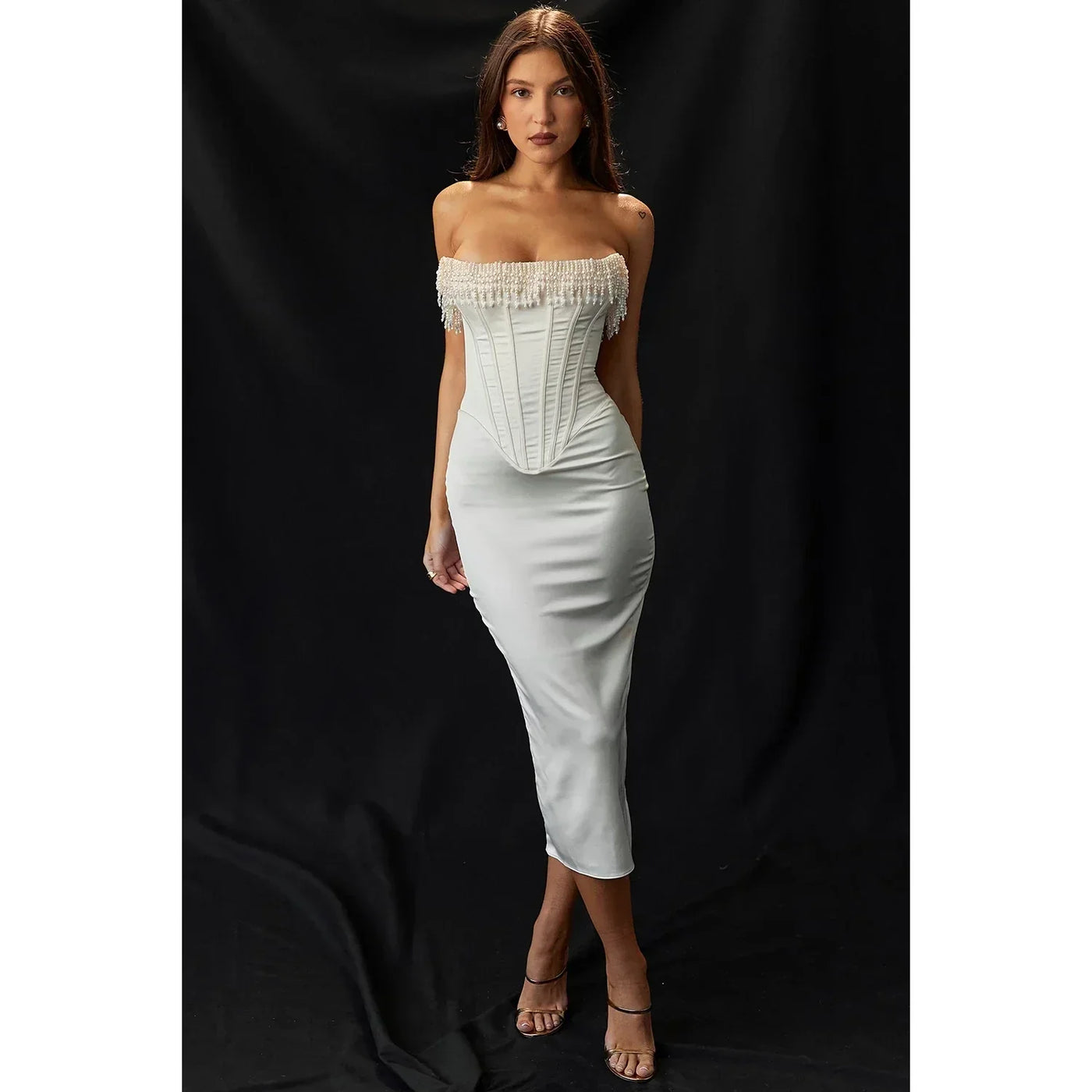 Avelena | Strahlendes Weißes Elegante Sommerkleider Damen