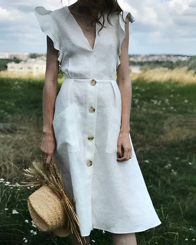 Avelena | Vintage Kleid mit Rüschenärmeln