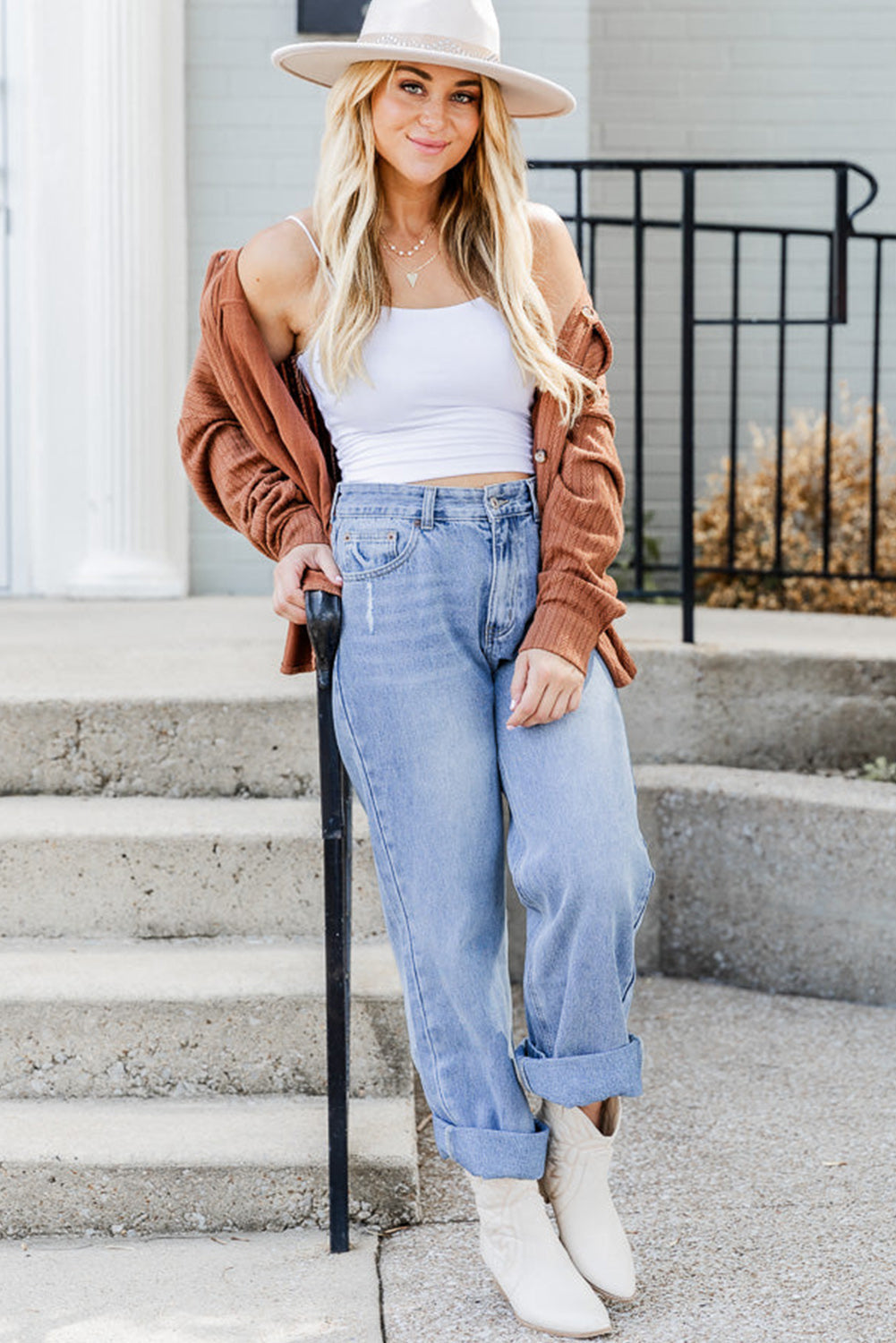 Strukturierte Langarm-Hemdjacke | Baumwollkomfort | Lässiger Stil