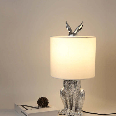Goldene Kaninchen Tischlampe – Originelle Designer-Leuchte mit Schirm