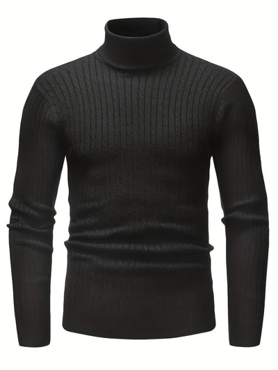 Herren-Rollkragenpullover | Zopfmuster & Winterwärme | Klassische Eleganz