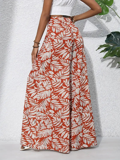 Mariah – Hochwertige Hose mit weitem Bein und tropischem Print
