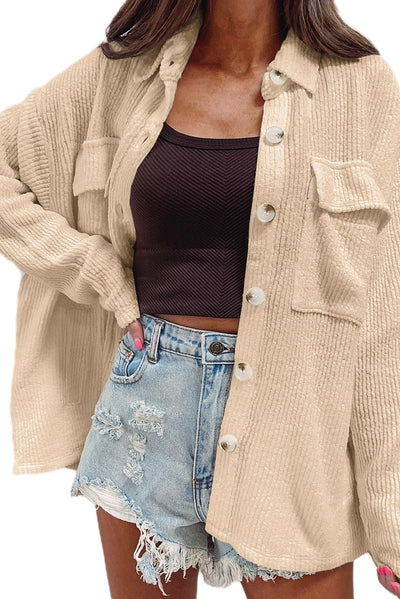 Cordhemdjacke mit Oversized-Passform | Strukturierte Oberfläche | Lässiger Stil