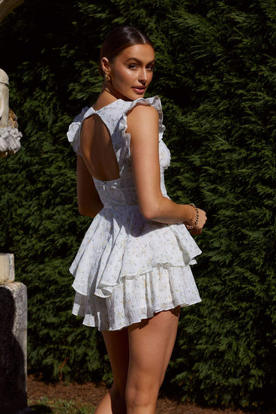 Avelena | Gestuftes Minikleid mit Spitze