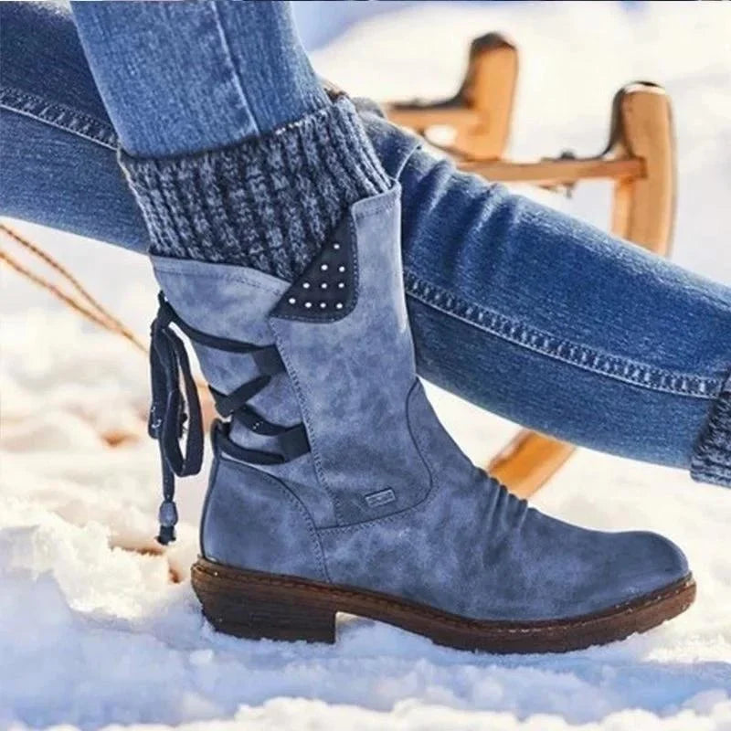 Stiefelette Damen Winter Komfort | Rutschfest Warm Gefüttert