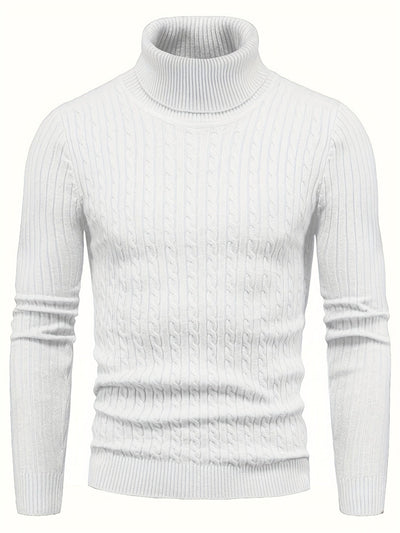 Herren-Rollkragenpullover | Zopfmuster & Winterwärme | Klassische Eleganz