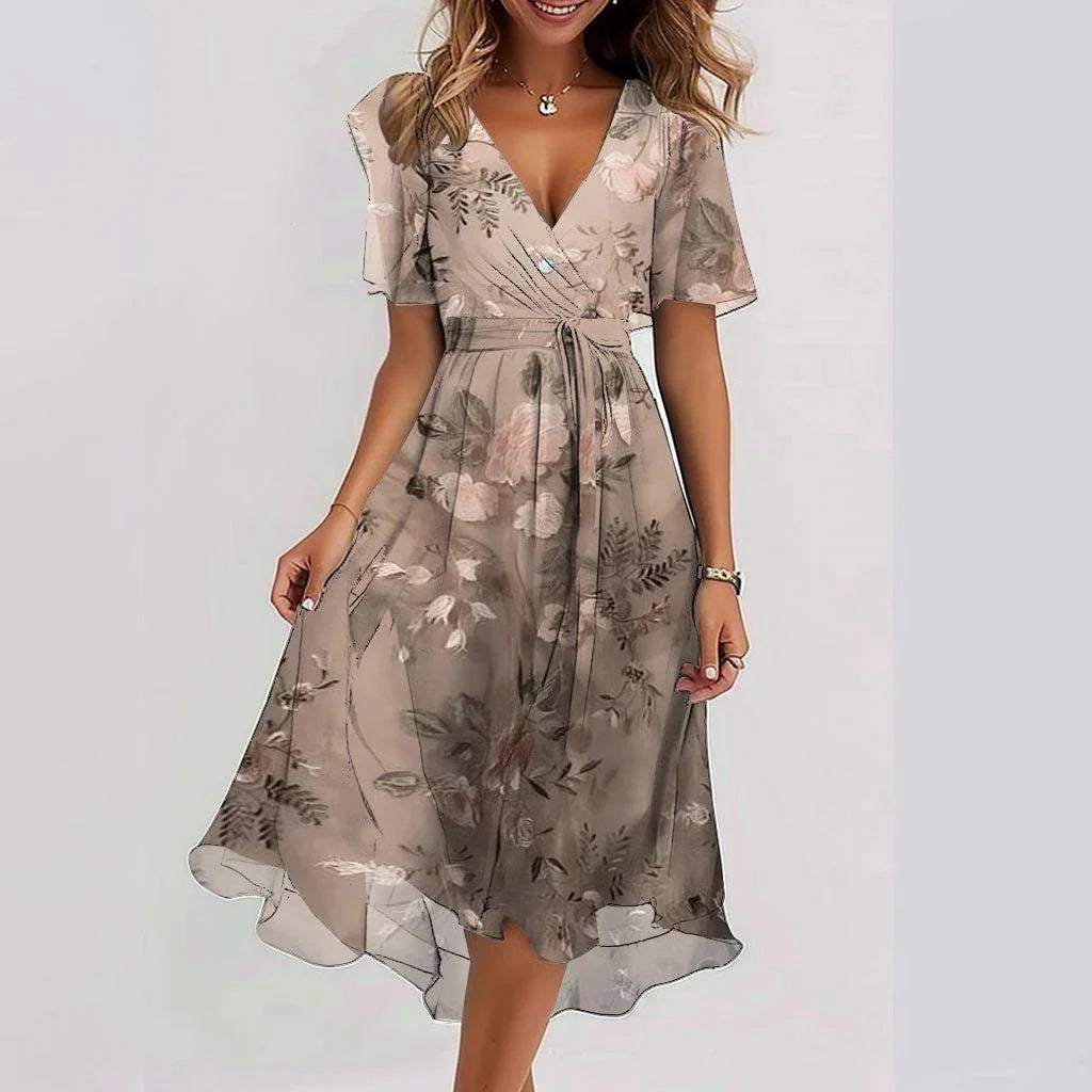Blumiges Midikleid mit Flügelärmeln | Frisch und Feminin | Sommerlicher Stil