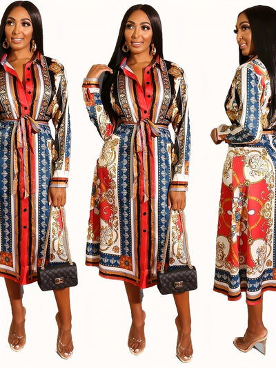 Langärmeliges Hemdblusenkleid für Frauen - Marigold