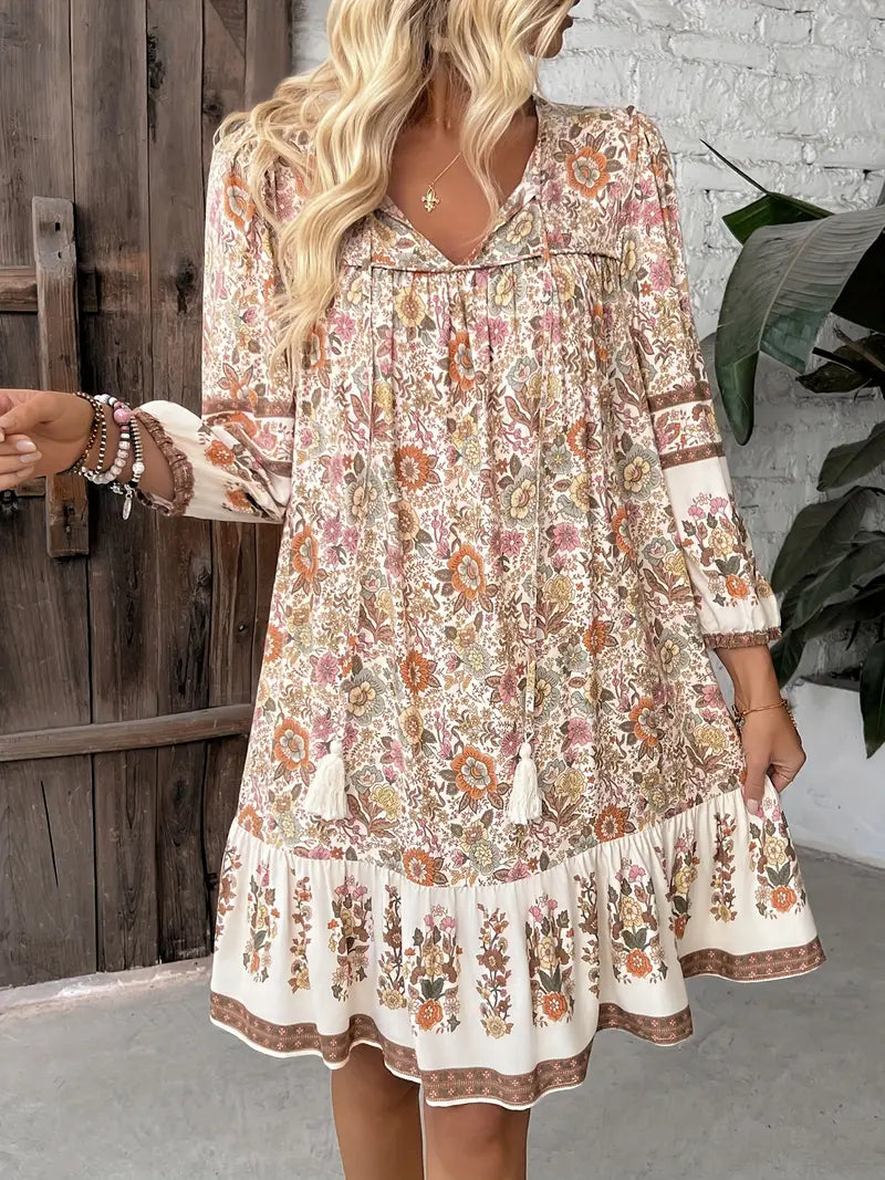Sabelle – Minikleid im Vintage-Stil mit Blumenmuster