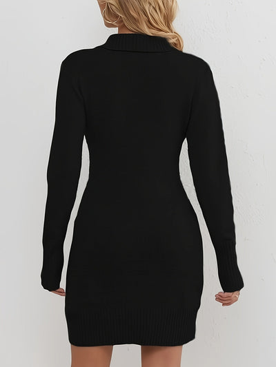 Strickkleid | Wickel-Optik | Elegante Knopfdetails