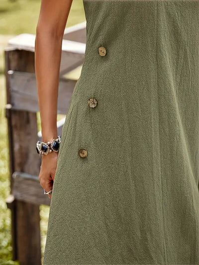 Joia – Boho-Chic-Kleid mit ärmellosem Taschentuchsaum