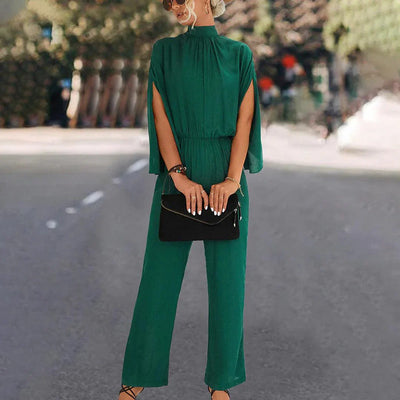 Shelly – Eleganter Jumpsuit mit hohem Halsausschnitt und weitem Bein