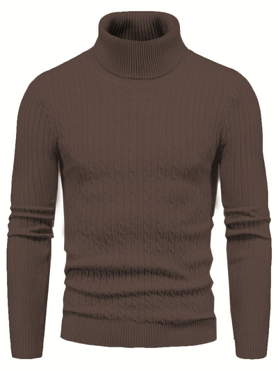 Herren-Rollkragenpullover | Zopfmuster & Winterwärme | Klassische Eleganz