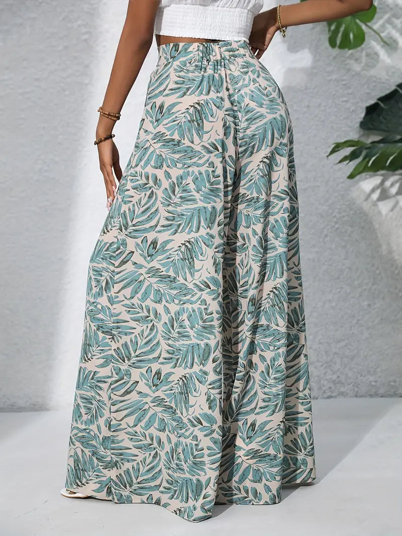 Louvelle – Stilvolle Hose mit weitem Bein und tropischem Print