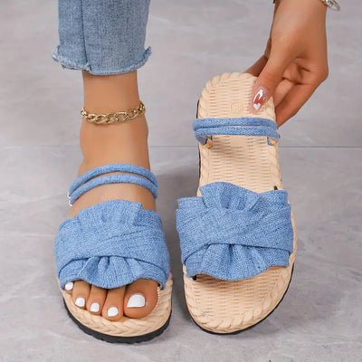 Dahlis – Sandalen mit Knöchelriemen und Schleife