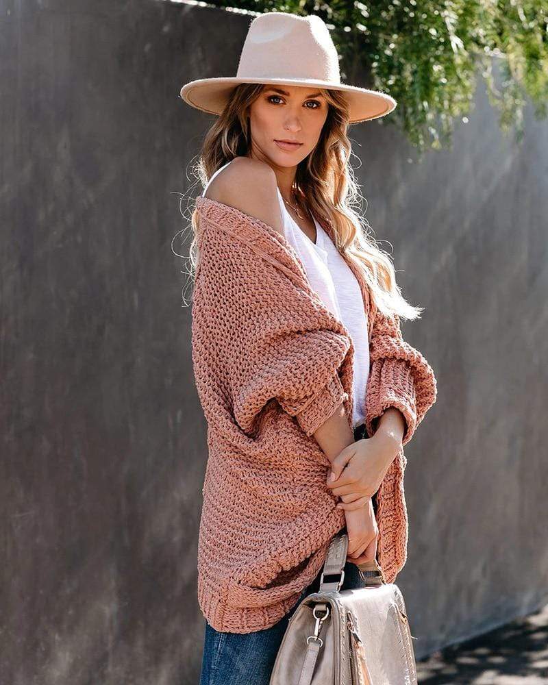 Strickcardigan mit Taschen | Lockerer Stil | Boho-Chic