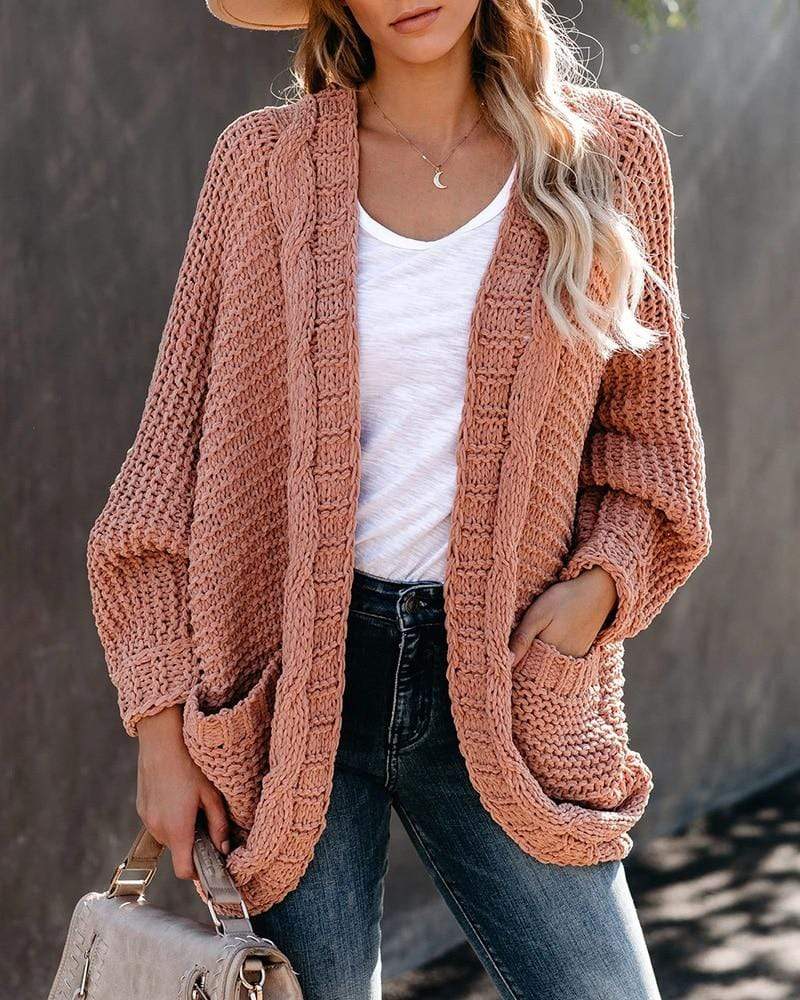 Strickcardigan mit Taschen | Lockerer Stil | Boho-Chic