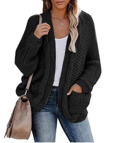Strickcardigan mit Taschen | Lockerer Stil | Boho-Chic