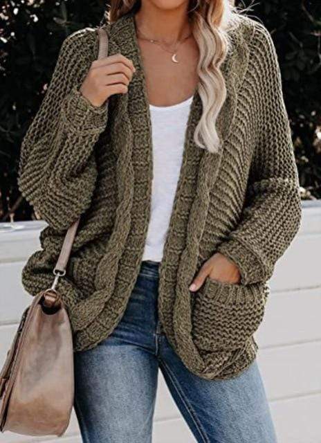 Strickcardigan mit Taschen | Lockerer Stil | Boho-Chic