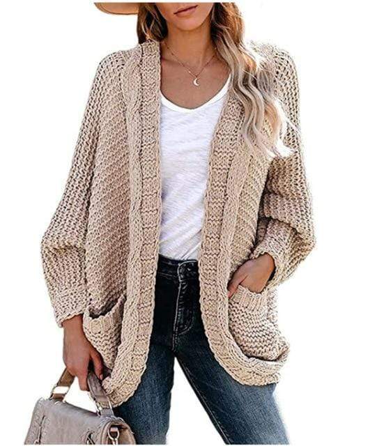 Strickcardigan mit Taschen | Lockerer Stil | Boho-Chic