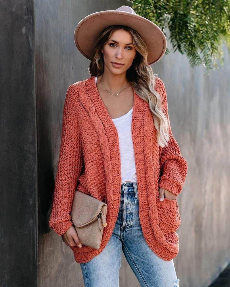 Strickcardigan mit Taschen | Lockerer Stil | Boho-Chic