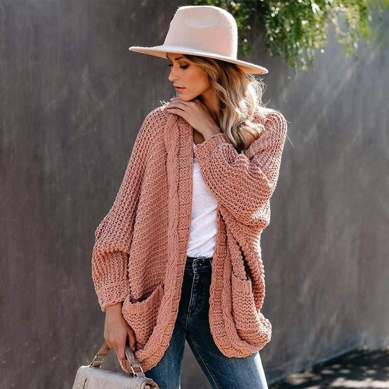 Strickcardigan mit Taschen | Lockerer Stil | Boho-Chic